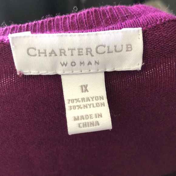 Gorgeous dark plum colored button up cardigan 1X - Picture 7 of 8